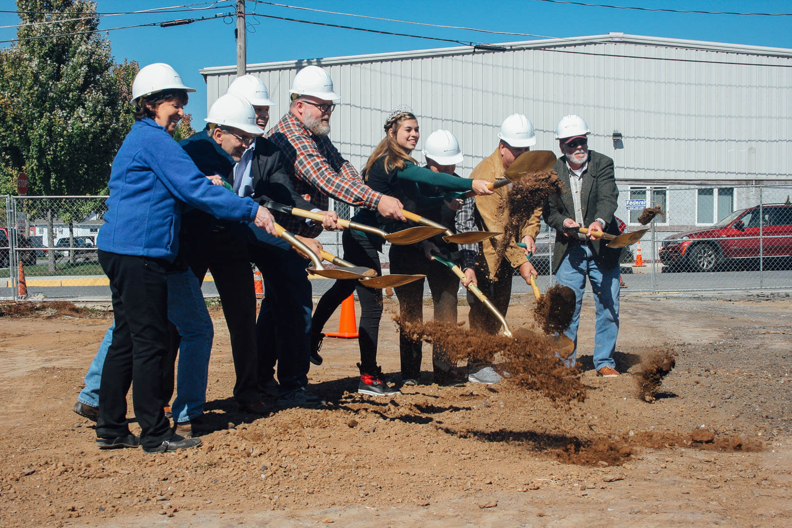 Breaking Ground at New Hope Ministries with shovels 1